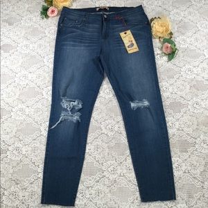 Judy Blue Skinny Distressed Frayed Jeans Size 2XL